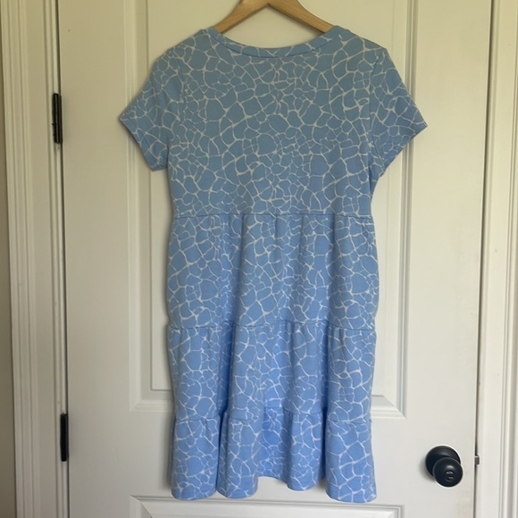 Loft Women’s casual Tiered Dress Light Blue/White MP - Picture 4 of 5